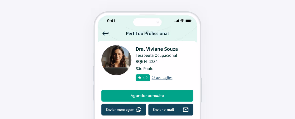 Um mockup de um smartphone branco mostrando o chat do aplicativo do Yinflow