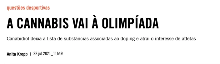 Título de notícia sobre o uso de cannabis medicinal.